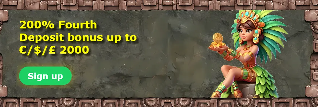 Aztec Paradise: sign up and unlock the 200% fourth deposit bonus up to £2,000